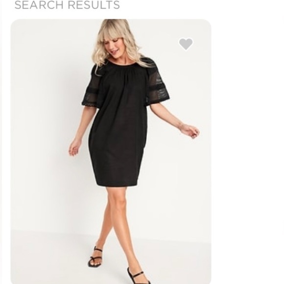 Old Navy XS Black Lace Flutter Sleeve Overlay Swing Dress - Picture 7 of 10